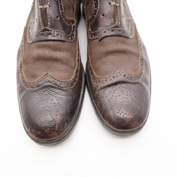 John Varvatos Chelsea Men’s 10 Waxed Suede Brown Leather Boots Handmade In ITALY - Picture 12 of 13